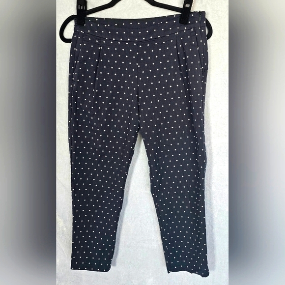 Nike Womens Dri Fit Golf Pants Size 4 Black/White Polka Dots EUC - Picture 1 of 8